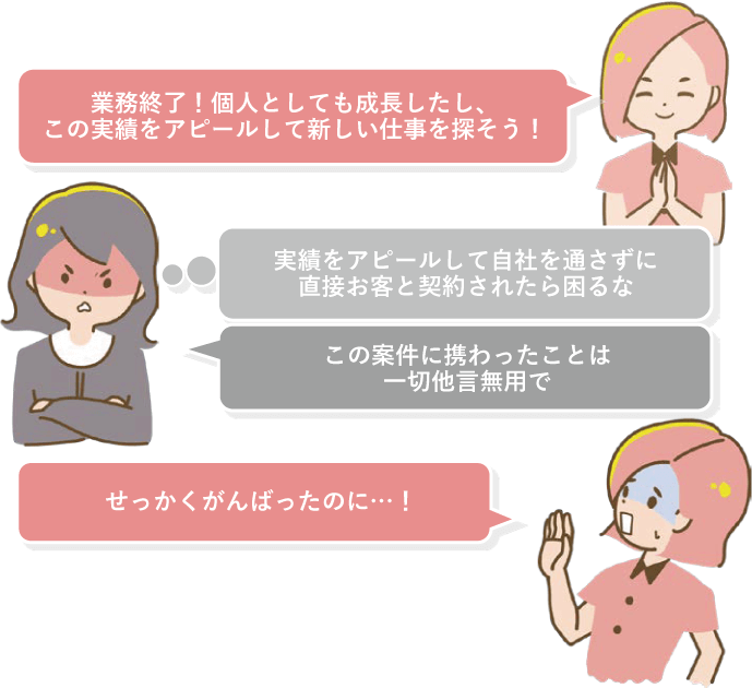 自分が案件に携わったことを、一方的に公表してはいけないと言われた